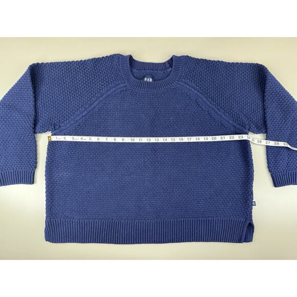 GAP Womens XXL Boxy Fisherman Crewneck Sweater XXL Navy Blue Chunky Knit Preppy - Picture 4 of 10